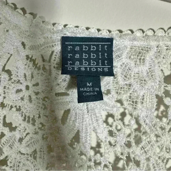 Rabbit Rabbit Rabbit White Crotchet crop Top Size‎ M office siren - Picture 6 of 14